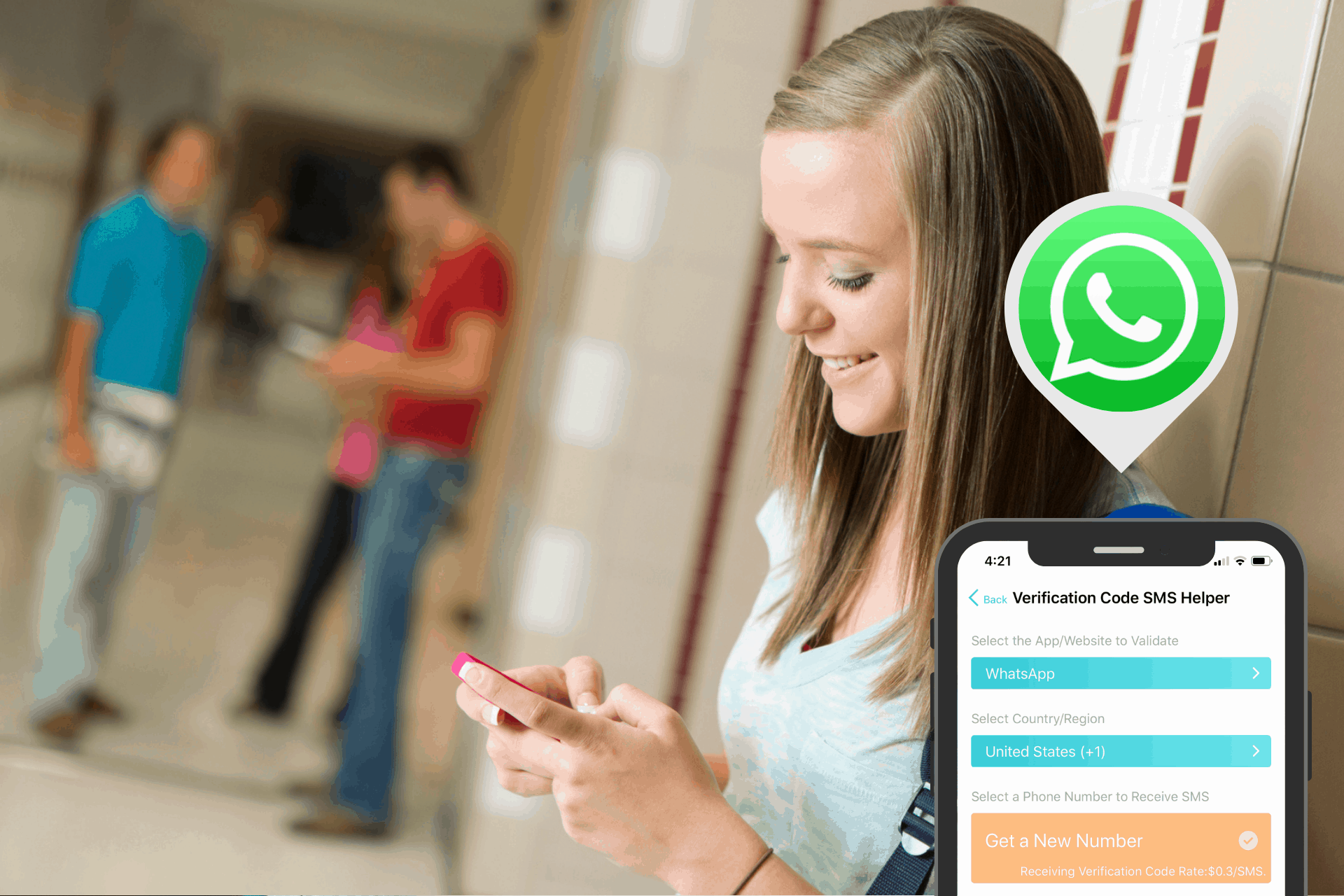 Get a WhatsApp verification code without using your mobile phone number