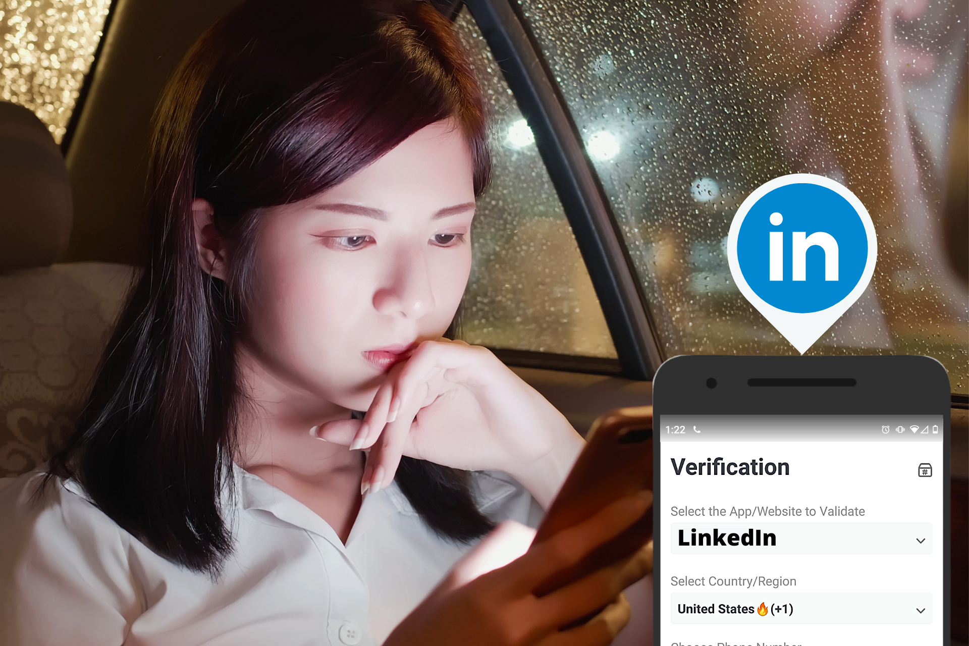 LinkedIn SMS Verification header