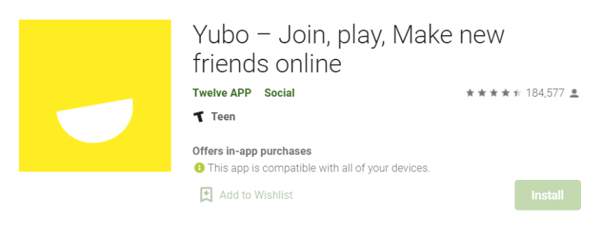 Yubo app on Play Store