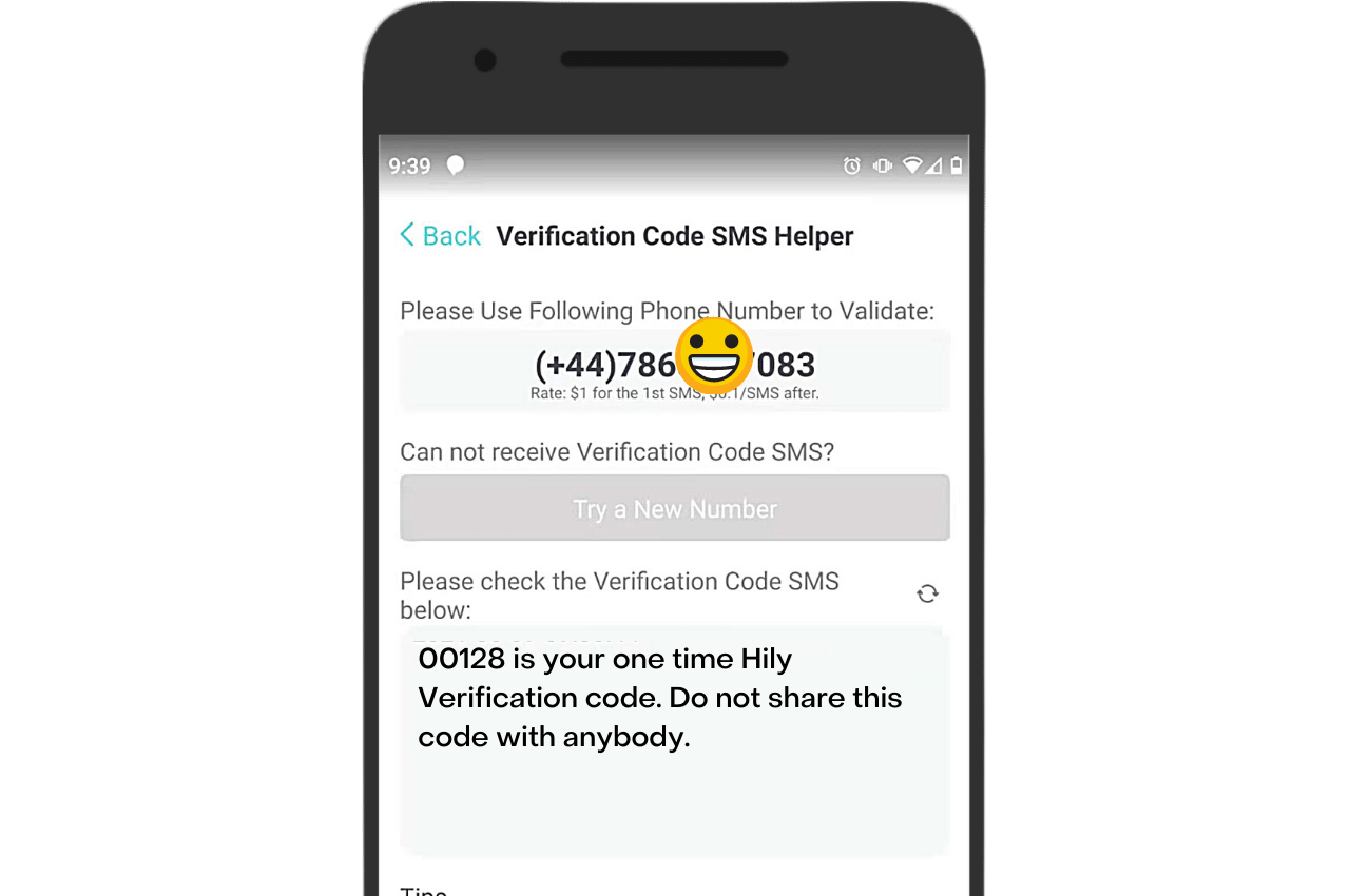 PingMe verification helper Hily SMS