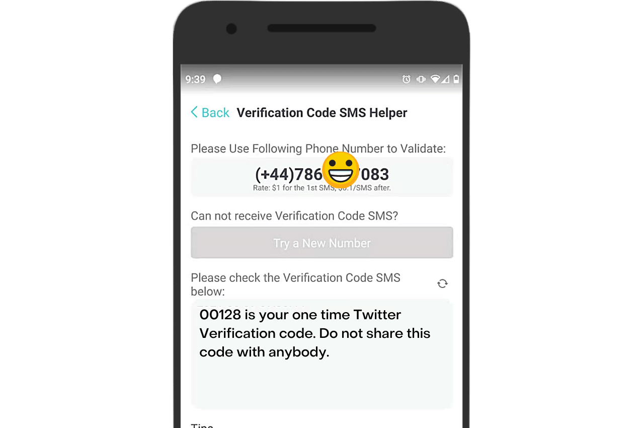 PingMe verification helper Twitter SMS